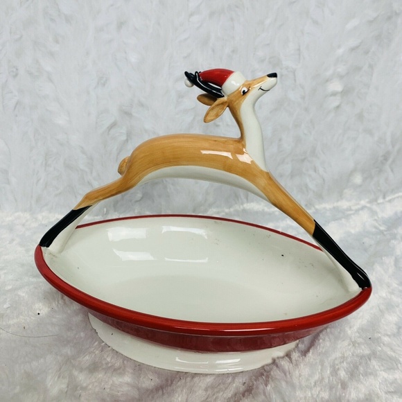 Dept 56 Other - ❌SOLD❌Dept 56 Reindeer Christmas Basket Ceramic